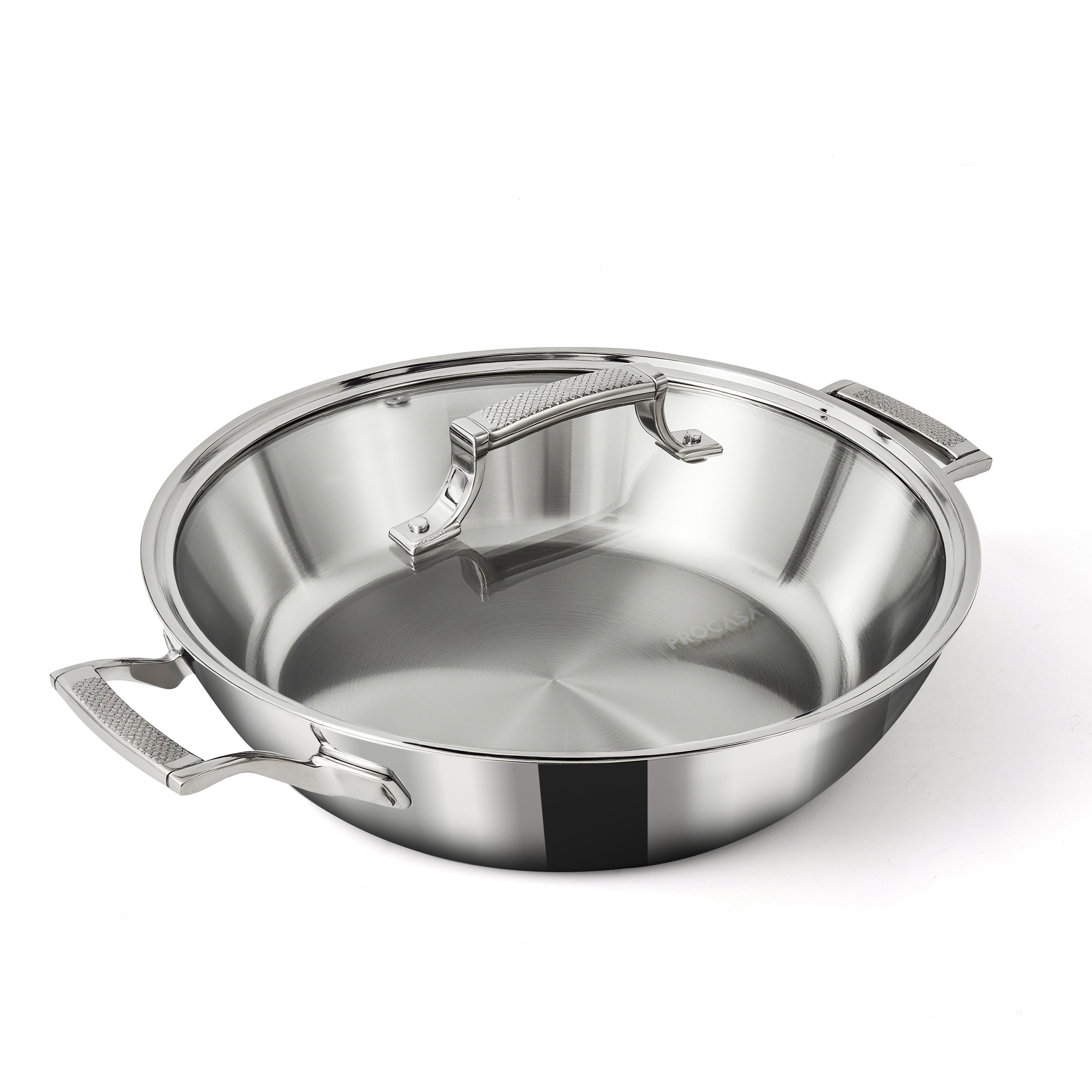 Tri-Ply Stainless Steel 12-Inch Everyday Pan with Glass Lid