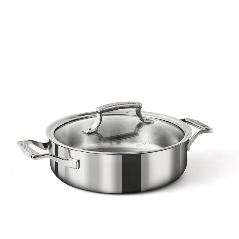 Tri-Ply Stainless Steel 
3-Quart Sauté Pan with Glass Lid