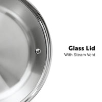 Tri-Ply Stainless Steel 
3-Quart Sauté Pan with Glass Lid