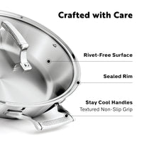 Tri-Ply Stainless Steel 12-Inch Everyday Pan with Glass Lid