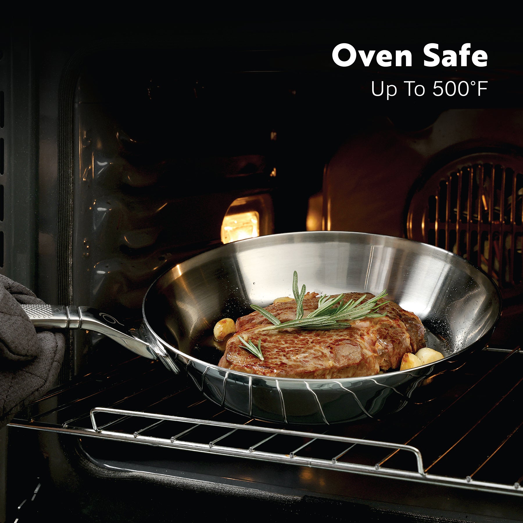 Tri-Ply Stainless Steel 
2-Quart Chef Pan with Glass Lid