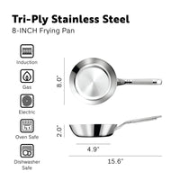 Tri-Ply Stainless Steel 
8-Inch Frying Pan